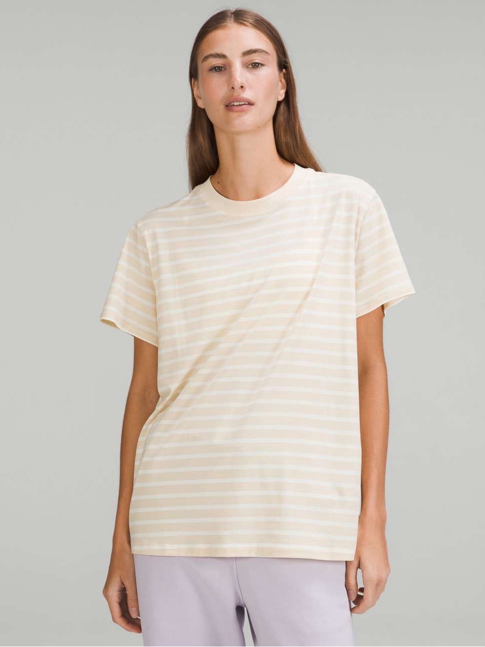Lululemon All Yours Cotton T-Shirt
Yachtie Stripe Pale Linen Lemon Sorbet PTP 19